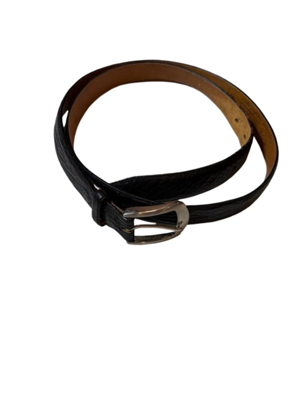 Veari Mens Shark Leather Western Belt Size 44 Black Mexico Exotic